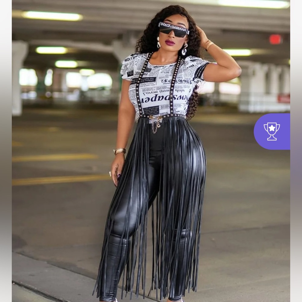 Plus Size Harness with Fringe & Studs